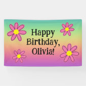 Personalisierter Regenbogen mit Blume Banner (Horizontal)