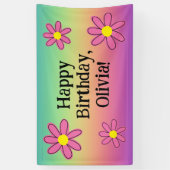 Personalisierter Regenbogen mit Blume Banner (Vertikal)