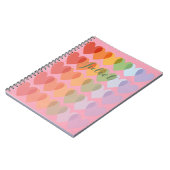 Personalisierter Regenbogen mit Niedlichen Hearts Notizblock (Linke Seite)