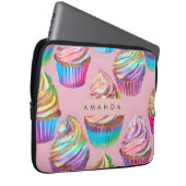 Personalisierter Regenbogen-Pastell-Cupcake mit Gl Laptopschutzhülle (Vorne Rechts)