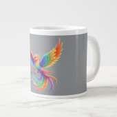 Personalisierter Regenbogen Phönix Name Geburtsdat Jumbo-Tasse (Vorderseite Rechts)