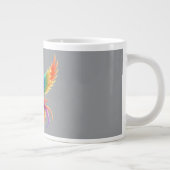 Personalisierter Regenbogen Phönix Name Geburtsdat Jumbo-Tasse (Rechts)