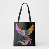 Personalisierter Regenbogen-Phönix Name Geburtsdat Tasche (Vorderseite)
