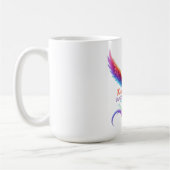 Personalisierter Regenbogen-Phönix-Namens-Geburtsd Kaffeetasse (Links)