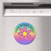 Personalisierter Regenbogen Rosa Blume Magnet (In Situ (Geschirrspüler))
