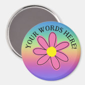 Personalisierter Regenbogen Rosa Blume Magnet (Vorderseite/Rückseite)