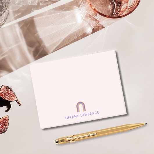 Personalisierter Regenbogen Rosa Post-it Klebezettel