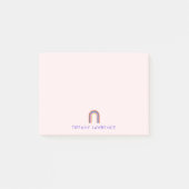 Personalisierter Regenbogen Rosa Post-it Klebezettel (Vorderseite)
