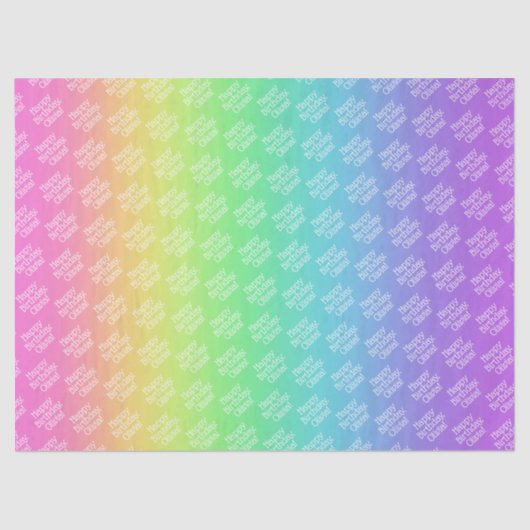 Personalisierter Regenbogen Seidenpapier (Vorderseite)