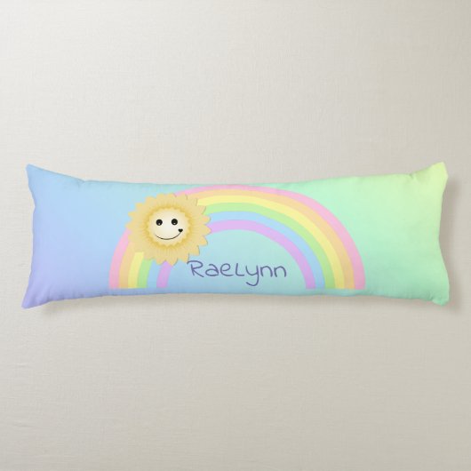 Personalisierter Regenbogen Seitenschläferkissen (Vorderseite)