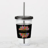 Personalisierter Regenbogen- und Leoparddruck Acryltrinkbecher (Vorderseite)