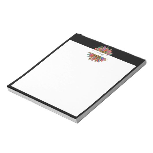 Personalisierter Regenbogen- und Leoparddruck Notizblock (Rotiert)