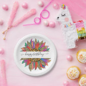 Personalisierter Regenbogen- und Leoparddruck Pappteller (Party)