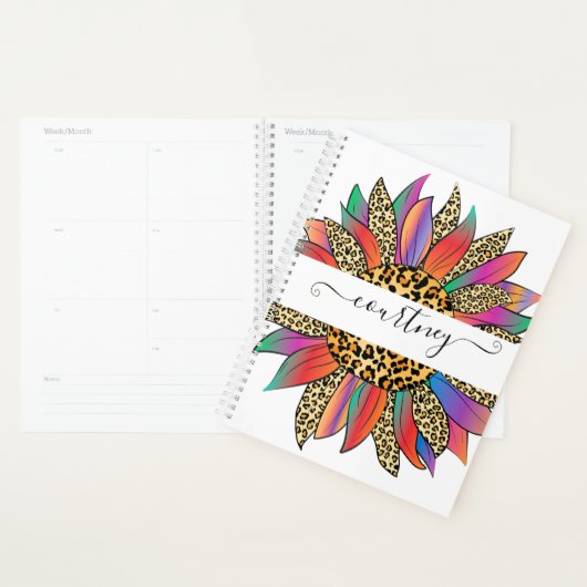 Personalisierter Regenbogen- und Leoparddruck Planer (Anzeige)