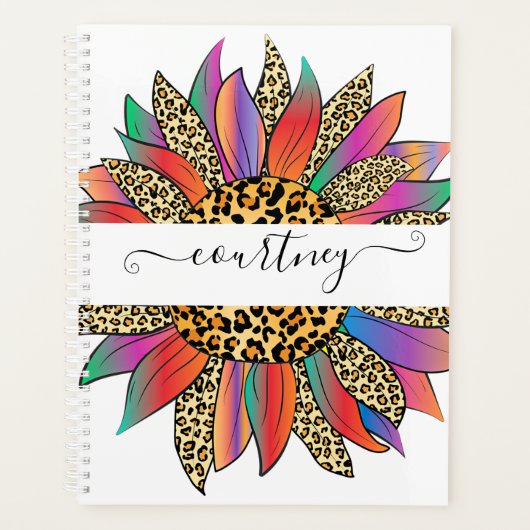 Personalisierter Regenbogen- und Leoparddruck Planer (Vorderseite)