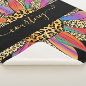 Personalisierter Regenbogen- und Leoparddruck Sherpadecke (3/4)