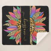 Personalisierter Regenbogen- und Leoparddruck Sherpadecke (Vorderseite (Horizontal))