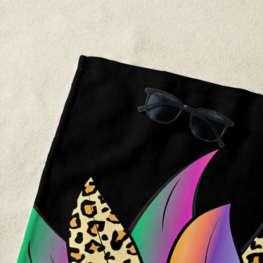 Personalisierter Regenbogen- und Leoparddruck Strandtuch (Beispiel)