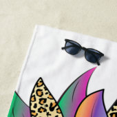 Personalisierter Regenbogen- und Leoparddruck Strandtuch (Beispiel)