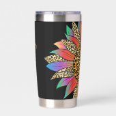 Personalisierter Regenbogen- und Leoparddruck Thermobecher (Rückseite)