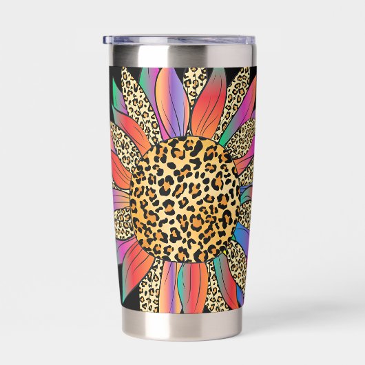 Personalisierter Regenbogen- und Leoparddruck Thermobecher (Rechts)