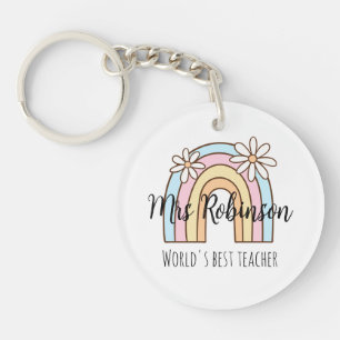 Personalisierter Regenbogen und Milchkeyring Leh Schlüsselanhänger