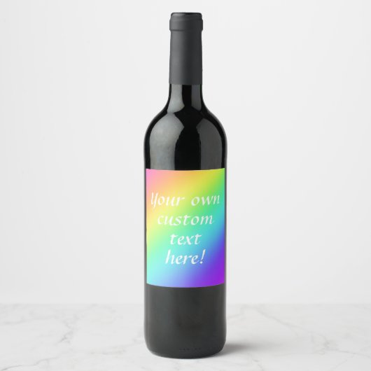 Personalisierter Regenbogen Wein & Kart Weinkeller Weinetikett (Vorderseite)