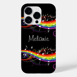 Personalisierter Regenbogen-weißer Musiknoten auf Case-Mate iPhone 14 Pro Hülle
