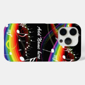 Personalisierter Regenbogen Weißer Musiknoten auf Case-Mate iPhone Hülle (Rückseite (Horizontal))