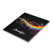 Personalisierter Regenbogen-weißer Musiknoten auf Fliese (Seite)