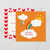Personalisierter Regenbogen, Wolken, Regen und Son (Vorne/Hinten)