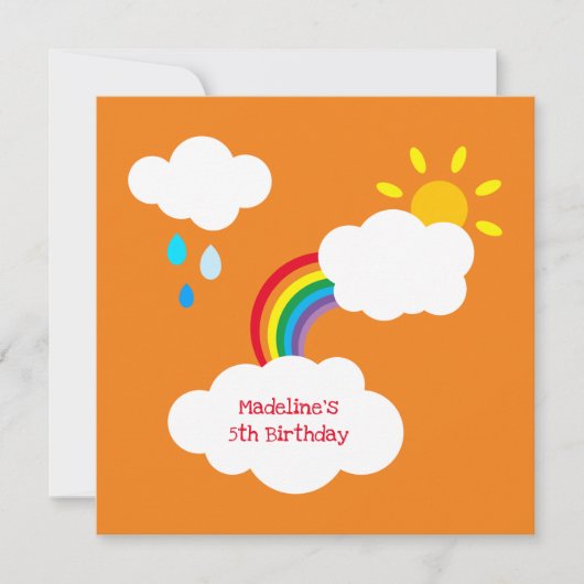 Personalisierter Regenbogen, Wolken, Regen und Son (Vorderseite)