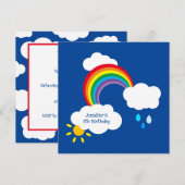 Personalisierter Regenbogen, Wolken, Regen und Son (Vorne/Hinten)