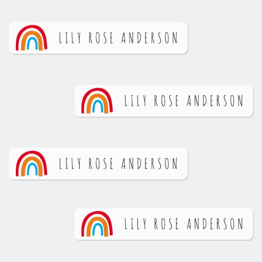 Personalisierter Regenbogen zurück zum Schulkind Etiketten (Gruppe)