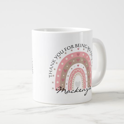 Personalisierter Regenbogen-Zusatz Jumbo-Tasse (Vorderseite Rechts)