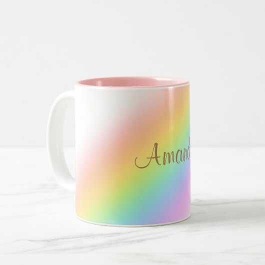 Personalisierter Regenbogen Zweifarbige Tasse (Vorderseite Links)