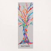 Personalisierter Regenbogenbaum grau Yogamatte (Vorderseite)