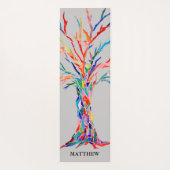 Personalisierter Regenbogenbaum grau Yogamatte (Rückseite)