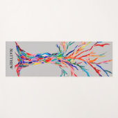 Personalisierter Regenbogenbaum grau Yogamatte (Vorderseite (Horizontal))