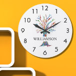 Personalisierter Regenbogenbaum  Große Wanduhr<br><div class="desc">Diese stilvolle und moderne Wall Clock ist mit einem bunten Mosaikbaum geschmückt.
Einfach mit Ihrem Namen anpassbar.
Weil wir unsere eigenen Kunstwerke erstellen,  werden Sie dieses exakte Bild von anderen Designern nicht finden.
Original Mosaik © Michele Davies.</div>