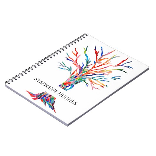 Personalisierter Regenbogenbaum Notizblock (Linke Seite)