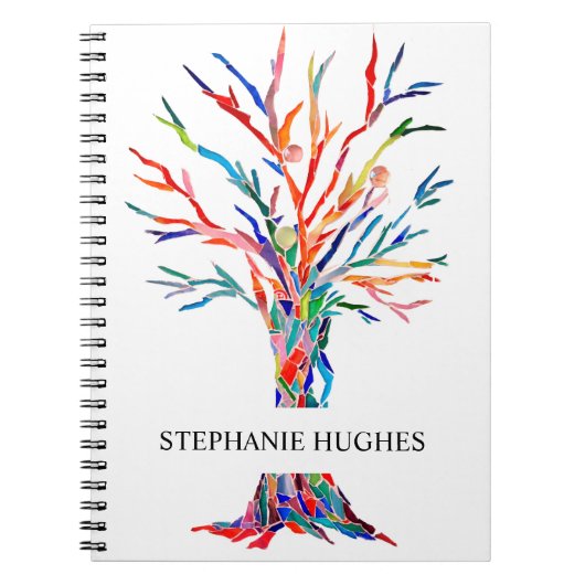 Personalisierter Regenbogenbaum Notizblock (Vorderseite)