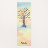 Personalisierter Regenbogenbaum Wasserfarbe Yogamatte (Vorderseite)