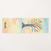 Personalisierter Regenbogenbaum Wasserfarbe Yogamatte (Vorderseite (Horizontal))