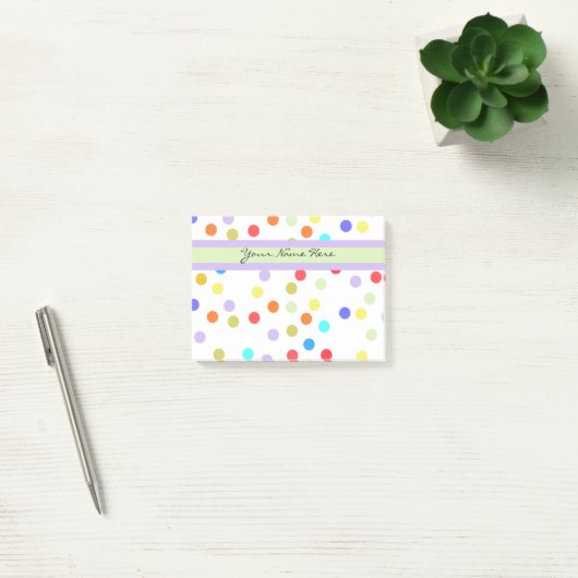 Personalisierter RegenbogenConfetti für sie Post-it Klebezettel (Büro)