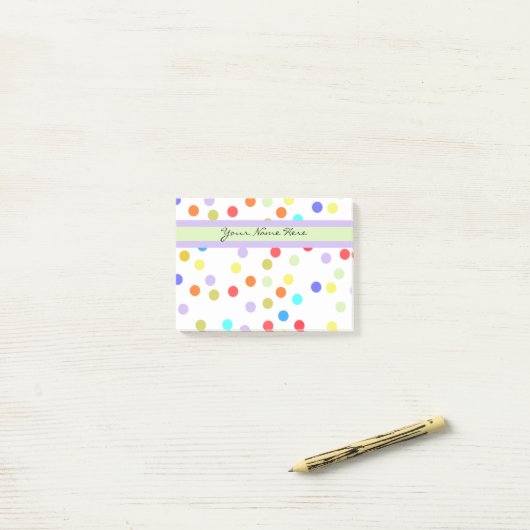 Personalisierter RegenbogenConfetti für sie Post-it Klebezettel (Auf Schreibtisch)
