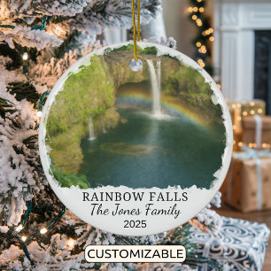 Personalisierter RegenbogenFalls Ornament, Hawaii Keramik Ornament