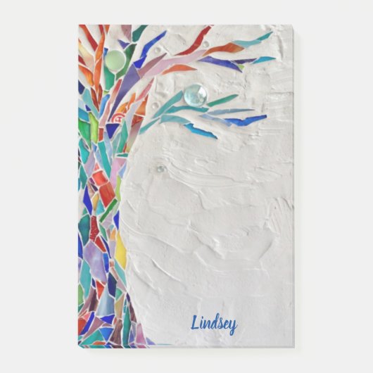 Personalisierter Regenbogenfarben Baum des Lebens Post-it Klebezettel (Vorderseite)