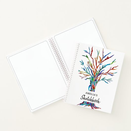 Personalisierter Regenbogenfarbenbaum Notizblock (Innenseite)