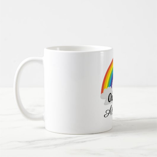 Personalisierter Regenbogenheld danke Tasse (Links)